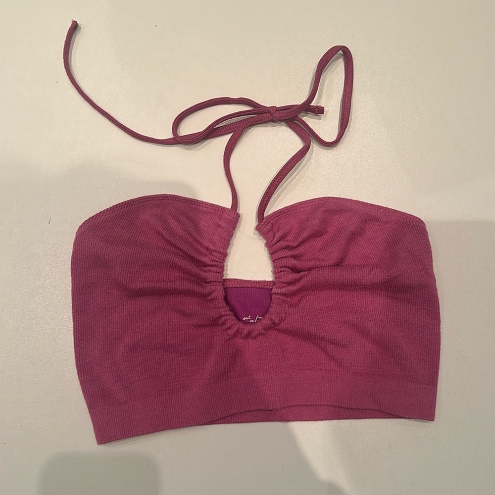 Urban Outfitters Magenta Halter Crop Top